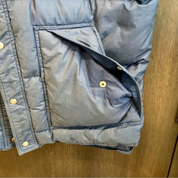 JC Penny Ski Apparel Size Large Unisex Navy Cream Snap Button Puffer Ski Vest - Picture 8 of 9